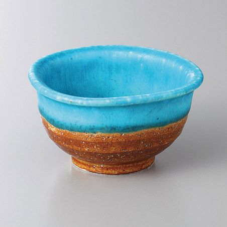 Small Japanese ceramic container, turquoise blue, KAIYO