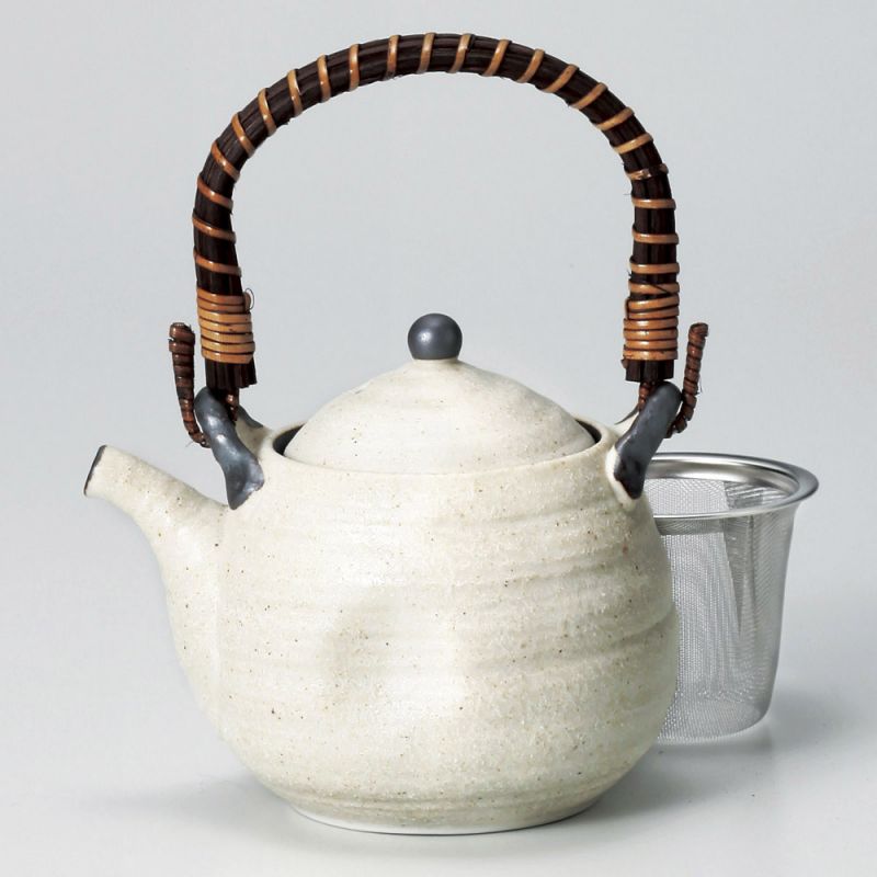 Japanese ceramic teapot, SHIRO, White