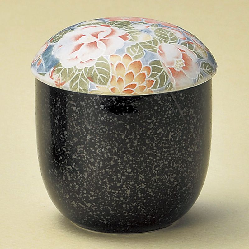 Traditional cup with lid - CHAWANMUSHI - flower pattern