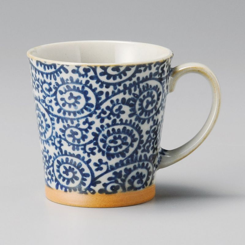 Tazza da tè giapponese di ceramica, TAKO KARAKUSA, blu