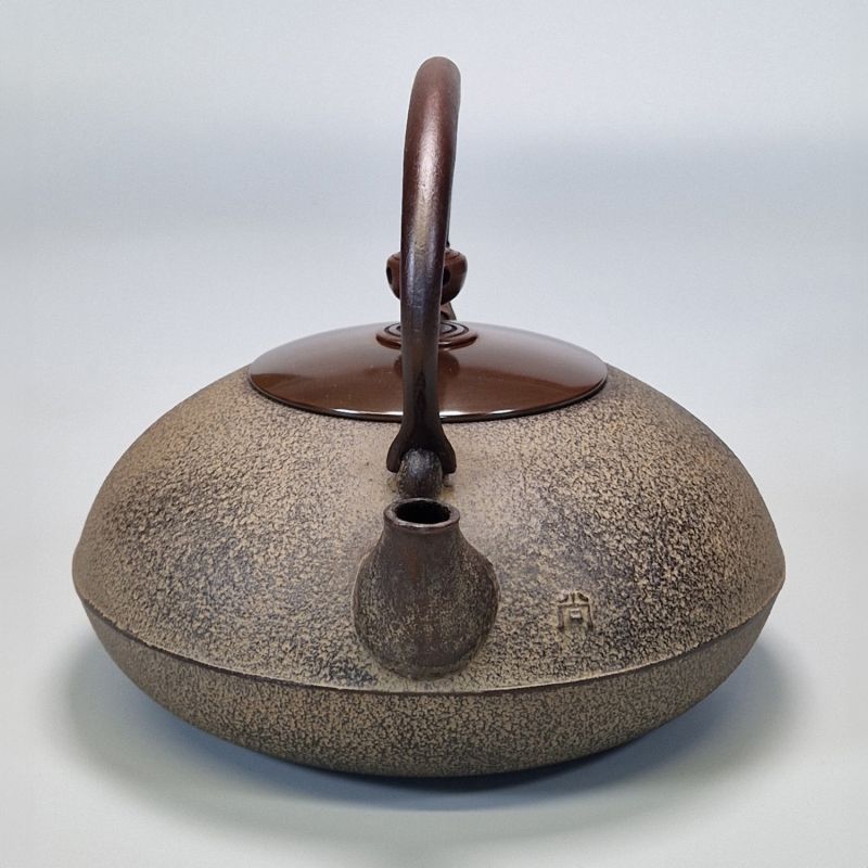 Japanischer Gusseisenkessel mit Kupferdeckel, HIRAMARU, BronzeRU