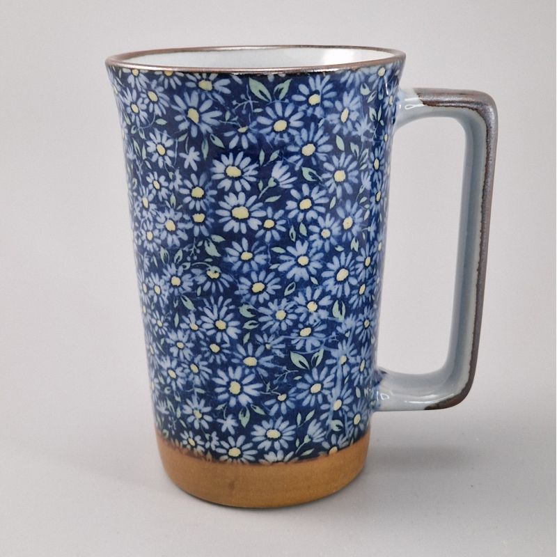 Grande tazza da tè giapponese in ceramica - Kiku Blue