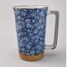 Grand mug japonais à thé en céramique - Kiku Bleu
