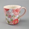 Japanische Keramiktasse - Rosa Blumen - PINKU NO HANA