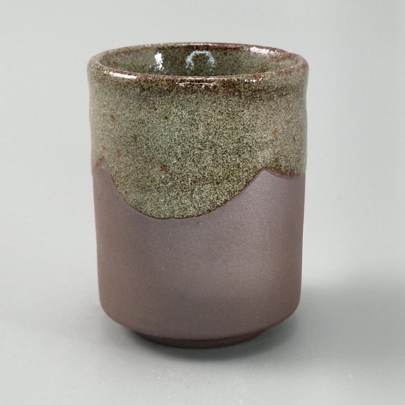 japanische Teetasse aus keramik, KARATSU, schwarze und graue