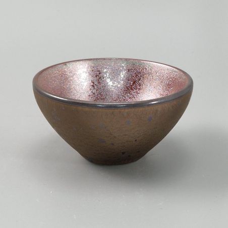 Tazza da tè in ceramica giapponese, marrone, interno effetto metallizzato - METARIKKU