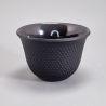 Taza japonesa de hierro fundido esmaltada en negro, ROJI ARARE