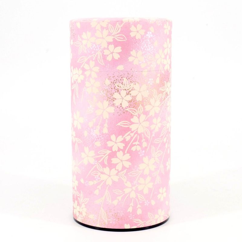 Caja de té japonés rosa en papel washi - PINKU - 200gr