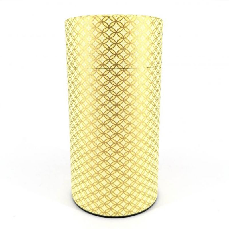 Yellow Japanese tea box in washi paper - SHIPPO - 200gr