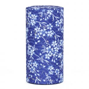Blaue japanische Teedose aus Washi-Papier - NADESHIKO - 200gr