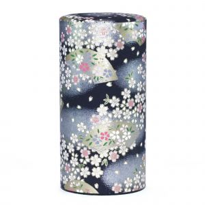 Japanese black tea box in washi paper - SAKURA - 200gr