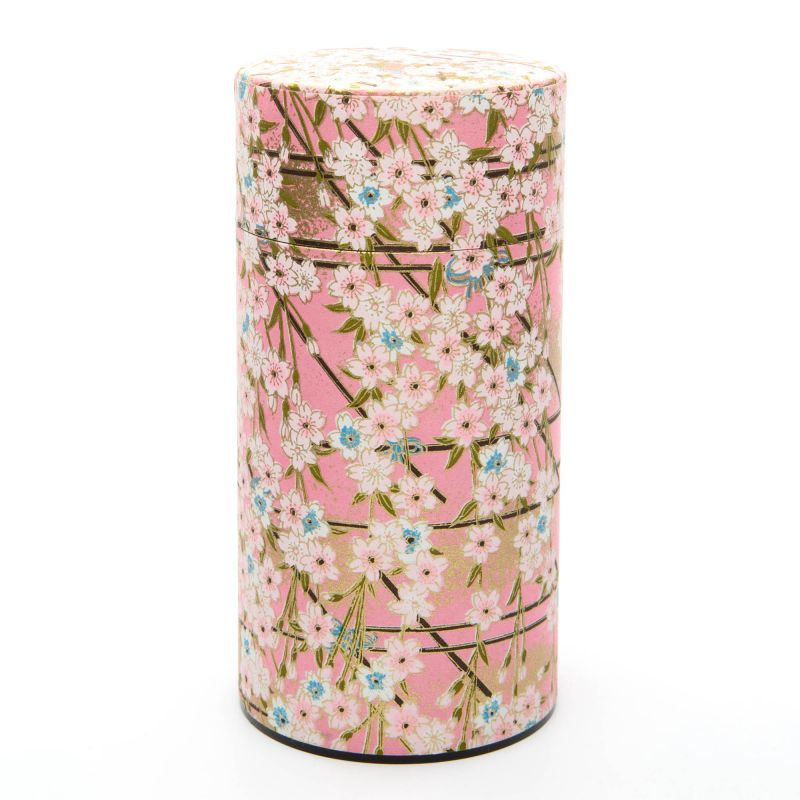 Boîte à thé japonaise rose en papier washi - SAKURA 1 - 200gr