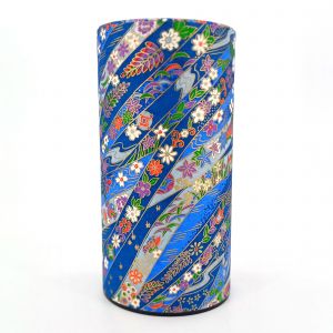 Blaue japanische Teedose aus Washi-Papier - NOSHI - 200gr