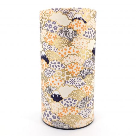 Beige japanische Teedose aus Washi-Papier - FUJISAN - 200gr