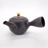 Tetera japonesa kyusu de arcilla tokoname negra con estampado de uvas, Budō, 270 cl