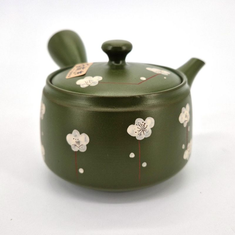 Teiera giapponese kyusu in ceramica marrone e verde, Sakura, 0,370lt