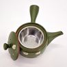 Teiera giapponese kyusu in ceramica marrone e verde, Sakura, 0,370lt