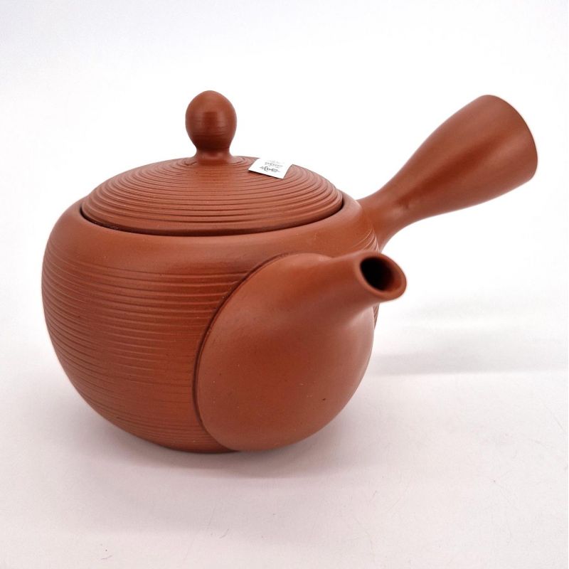 Japanese kyusu teapot tokoname red line pattern, AKAI SEN, 360 cc