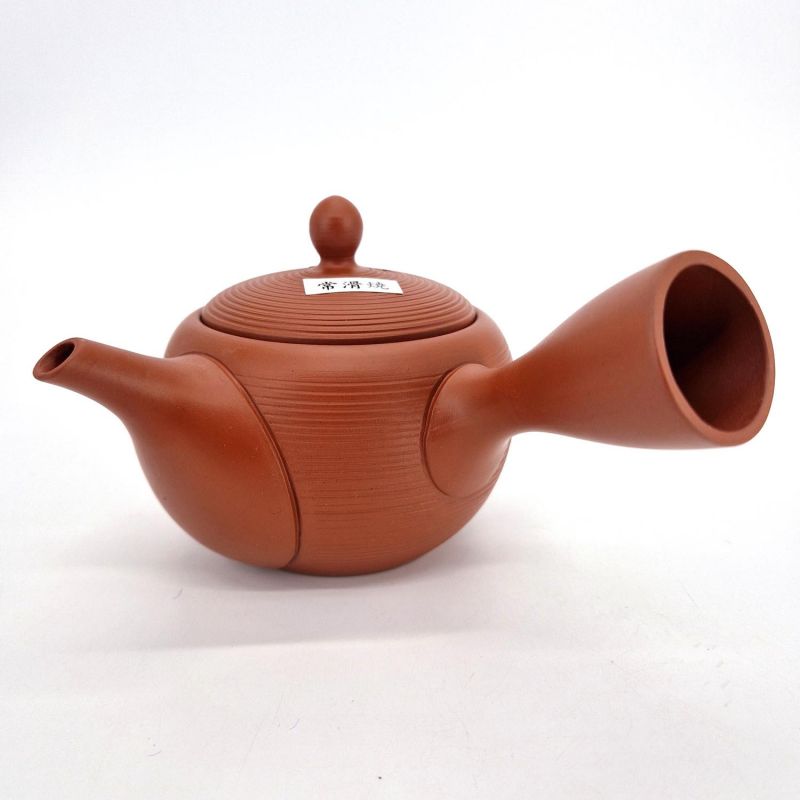 Japanese kyusu teapot tokoname red line pattern, AKAI SEN, 360 cc