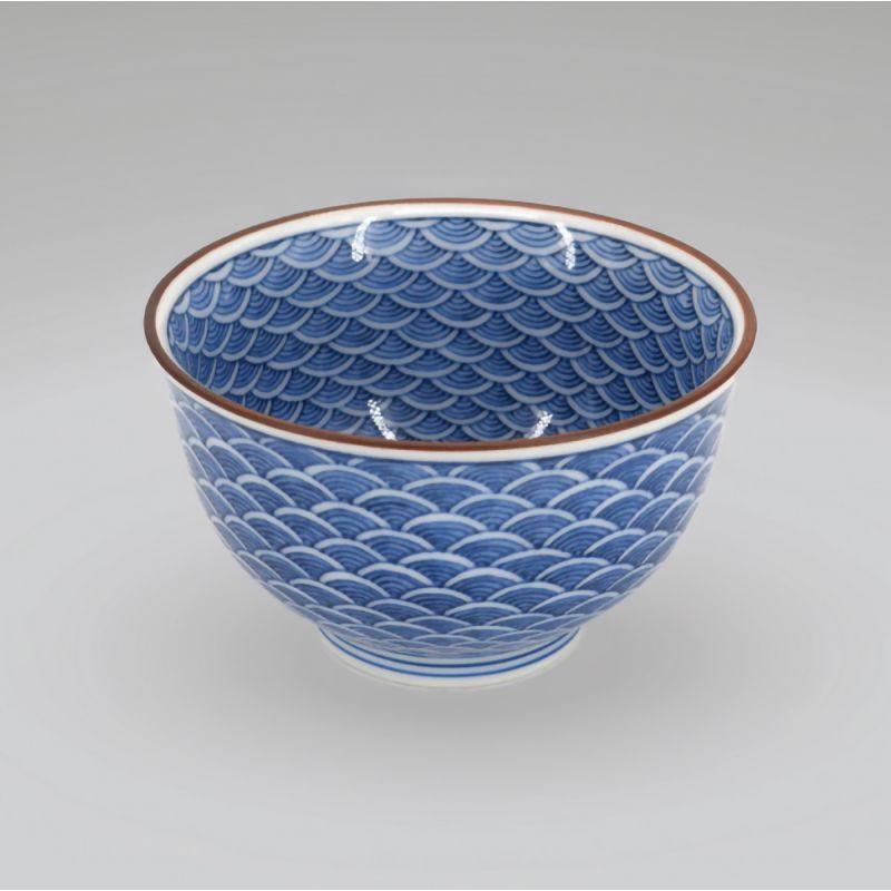 tasse japonaise en céramique bleue SEIGAIHA vagues