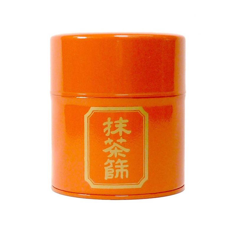 Boîte à thé japonaise orange en métal, MATCHA BURUI, 150 g