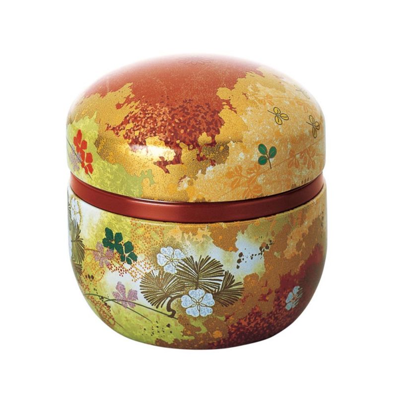 Boîte à thé japonaise rouge en métal, SUZUKO HANAZOROE, 150 g