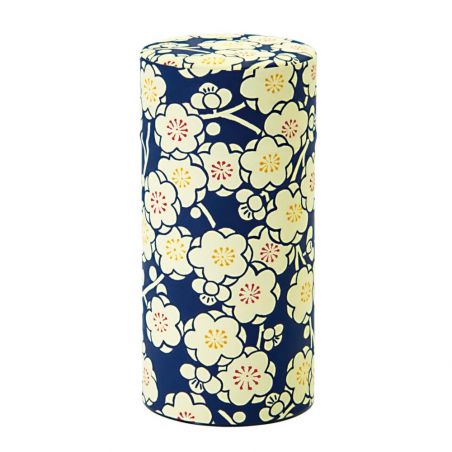 boîtes à thé japonaise bleu recouvertes de papier washi, UMEROMAN, 200 g