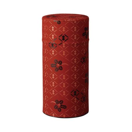 Caja de té japonesa roja y negra en papel washi - AKA SAKURA - 200gr