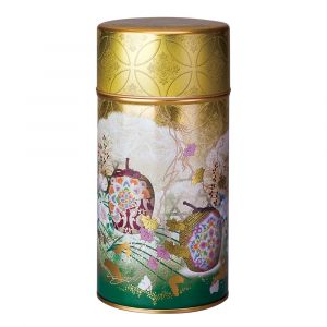 Boîte à thé japonaise verte en métal - Rikyu - 200gr