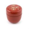 Boîte à thé japonaise natsume rouge en résine motif traditionnel, Hanashippo, 40g 