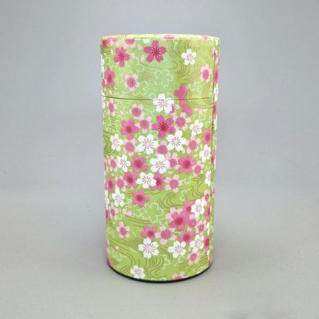 Japanese green tea box in washi paper - MIDORISAKURA - 200gr