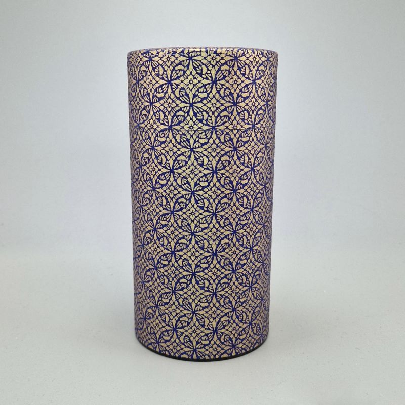 Boîte à thé japonaise bleu en papier washi - SHIKKU - 200gr