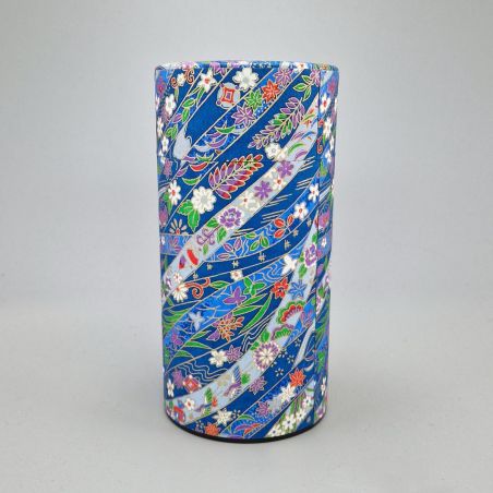 Blaue japanische Teedose aus Washi-Papier - NOSHI - 200gr