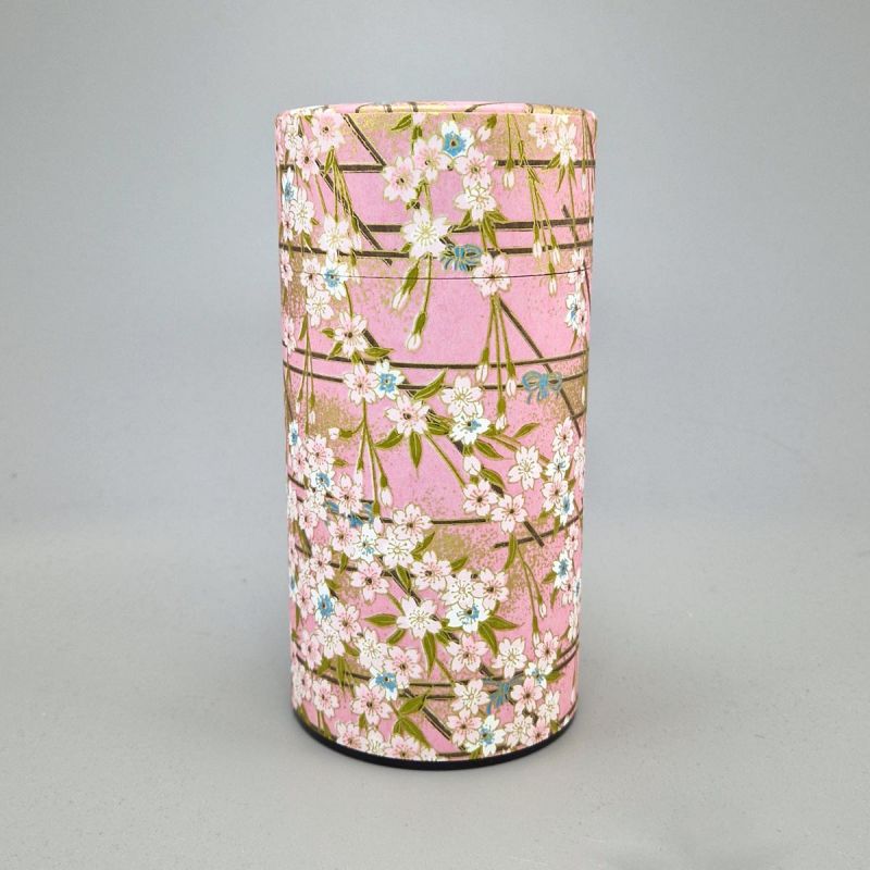 Japanese pink tea box in washi paper - SAKURA 1 - 200gr