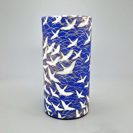 Boîte à thé japonaise bleu en papier washi - SHIROTSURU - 200gr