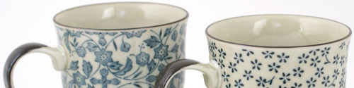 Japanese tea cups with handle